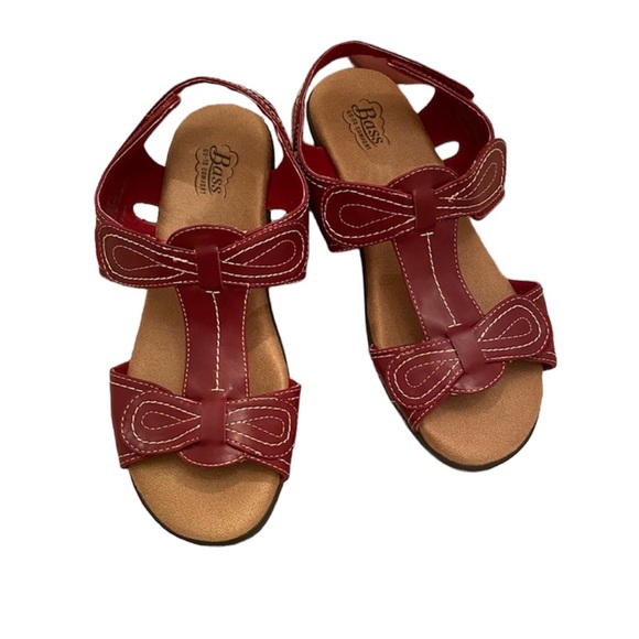 Bass Shoes - BASS UEC Womens Sandals Size 9 Red Tabitha Comfort
Sandals Black Sole